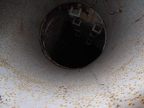 View inside the terminal access pipe
